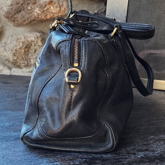 COACH Vintage Y2K 61320-25601 Black Leather Poppy East West Satchel Hand Bag - Picture 7 of 16